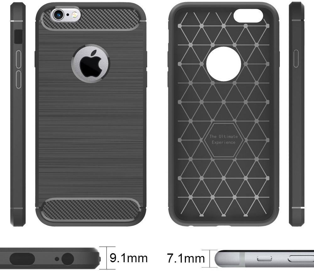 Apple iPhone 6S Plus Geborsteld TPU Hoesje Grijs afbeelding 7