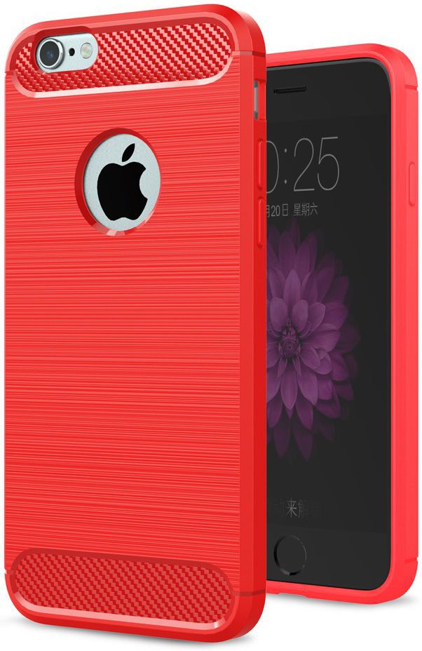 Apple iPhone 6(S) Geborsteld TPU Hoesje Rood afbeelding 1