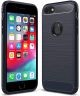 Apple iPhone 6(S) Geborsteld TPU Hoesje Blauw