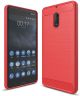 Nokia 6 Geborsteld TPU Hoesje Rood
