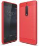 Nokia 5 Geborsteld TPU Hoesje Rood