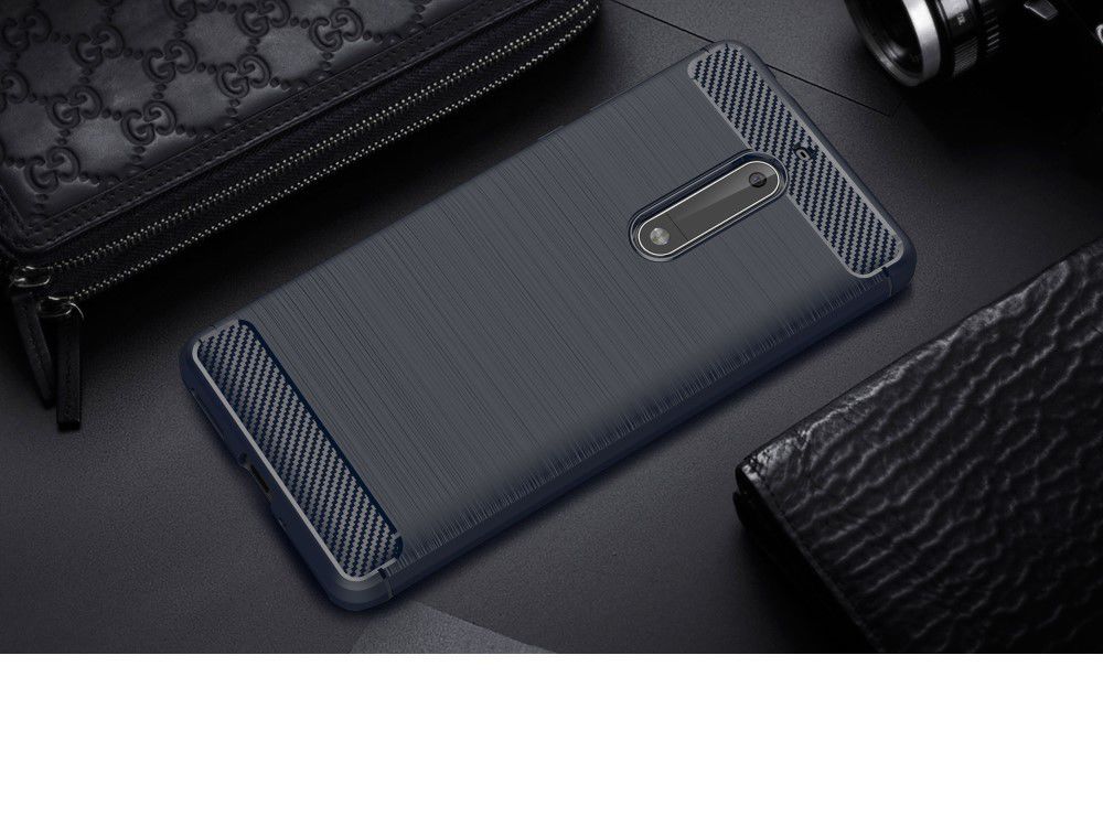 Nokia 5 Geborsteld TPU Hoesje Blauw afbeelding 2
