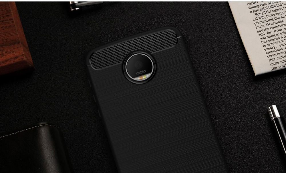 Motorola Moto Z Play Geborsteld TPU Hoesje Zwart afbeelding 11