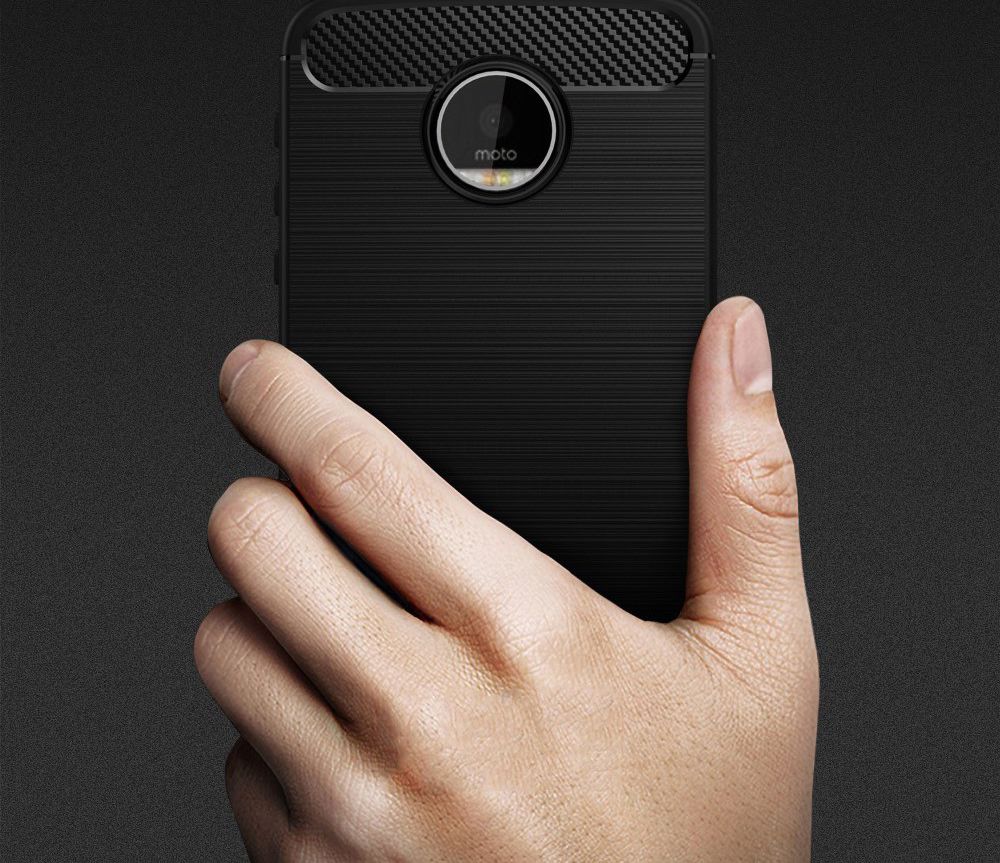 Motorola Moto Z Play Geborsteld TPU Hoesje Zwart afbeelding 5