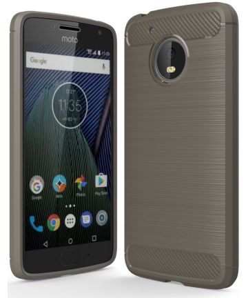 Motorola Moto G5 Geborsteld TPU Hoesje Grijs Hoesjes