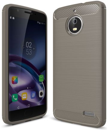 Motorola Moto E4 Geborsteld TPU Hoesje Grijs Hoesjes