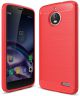 Motorola Moto E4 Geborsteld TPU Hoesje Rood