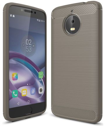 Motorola Moto E4 Plus Geborsteld TPU Hoesje Grijs Hoesjes