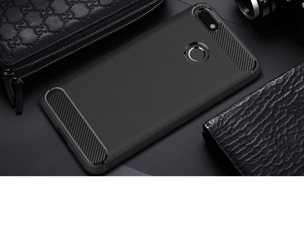 Huawei Y6 Pro (2017) Geborsteld TPU Hoesje Zwart afbeelding 11