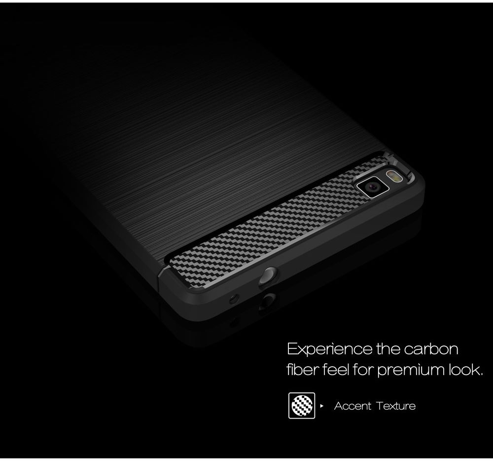 Huawei P8 Geborsteld TPU Hoesje Zwart afbeelding 6