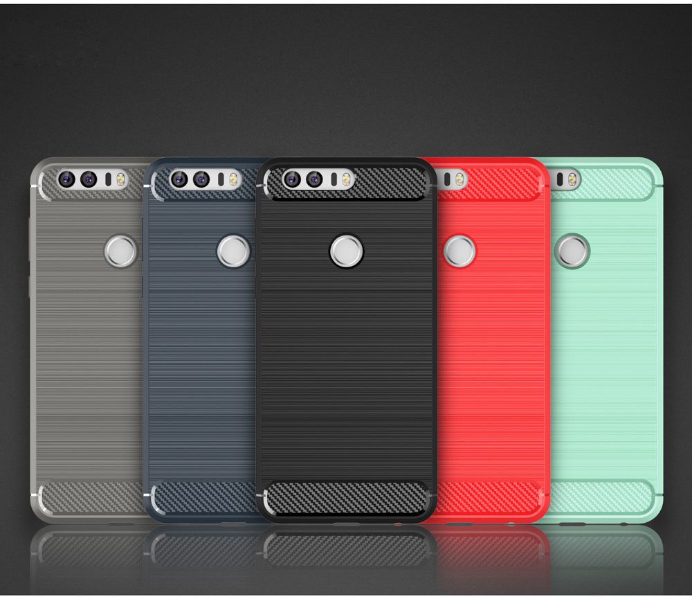 Honor 8 Geborsteld TPU Hoesje Blauw afbeelding 2