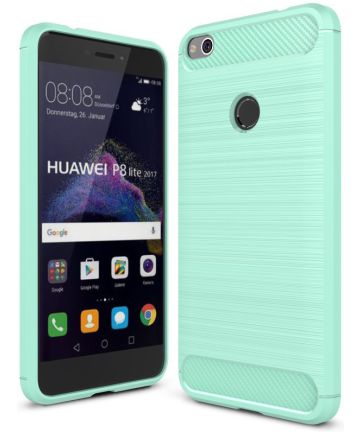 Huawei P8 Lite (2017) Geborsteld TPU Hoesje Groen Hoesjes