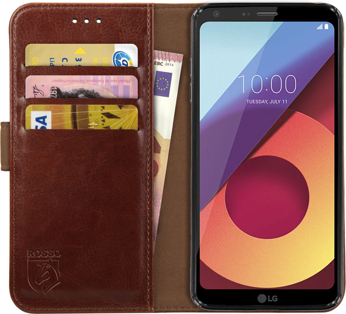 Rosso Element LG Q6 Hoesje Book Cover Bruin afbeelding 1