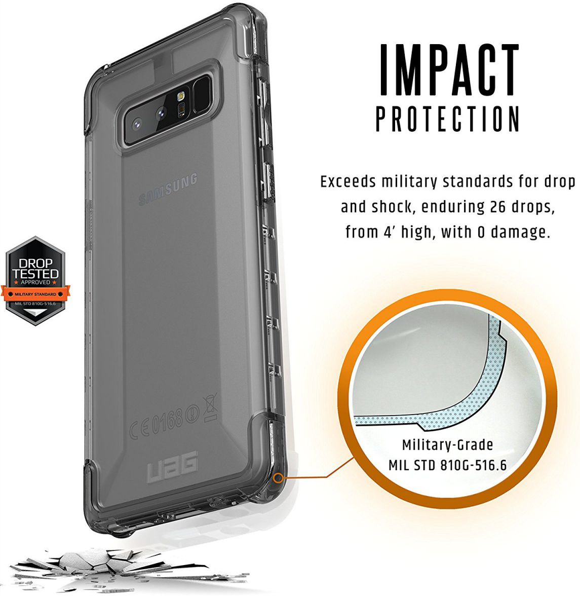 UAG Plyo Hoesje Samsung Galaxy Note 8 Ash afbeelding 2