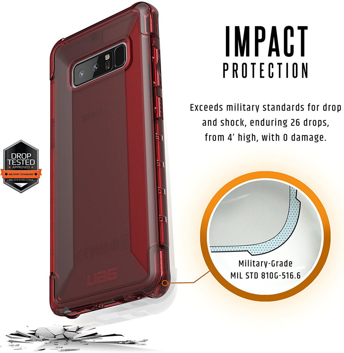 UAG Plyo Hoesje Samsung Galaxy Note 8 Crimson afbeelding 2