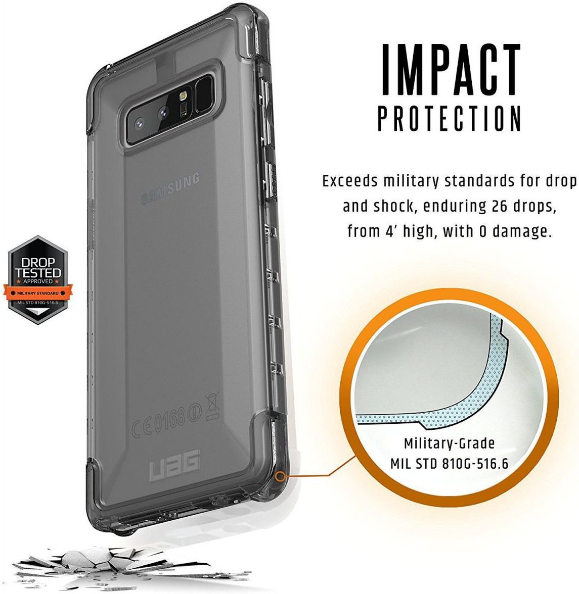 UAG Plyo Hoesje Samsung Galaxy Note 8 Ice afbeelding 4