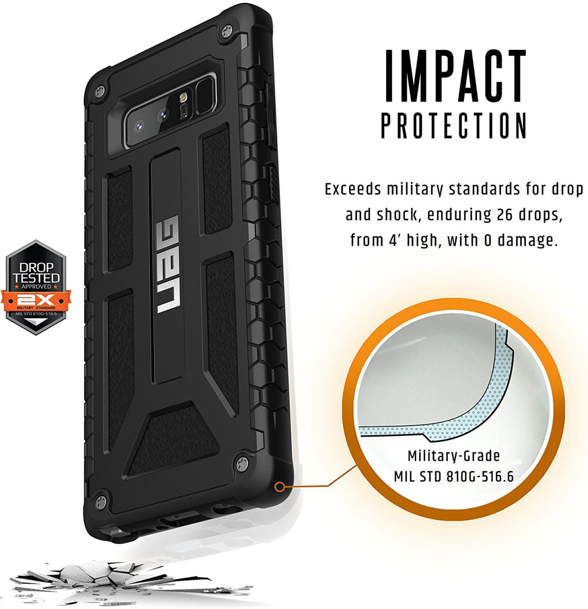 UAG Monarch Hoesje Samsung Galaxy Note 8 Black afbeelding 6