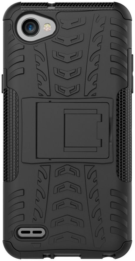 LG Q6 Hybride Hoesje met Standaard Zwart afbeelding 4