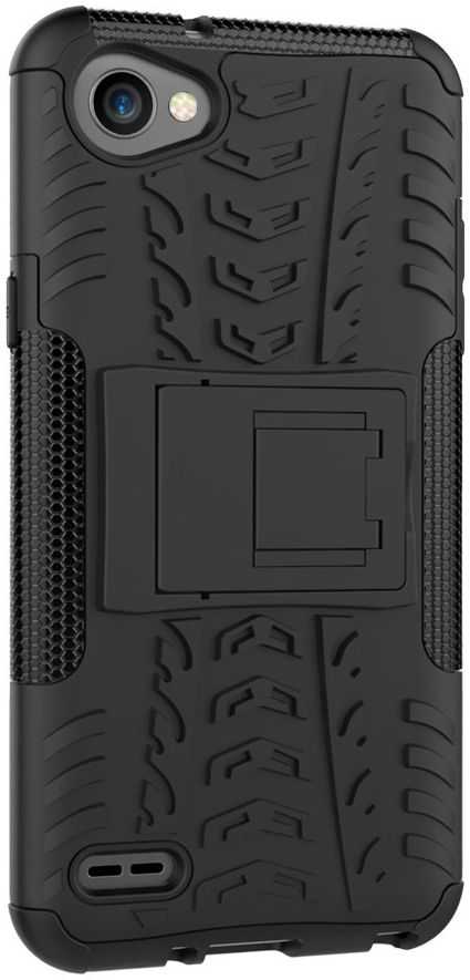 LG Q6 Hybride Hoesje met Standaard Zwart afbeelding 5