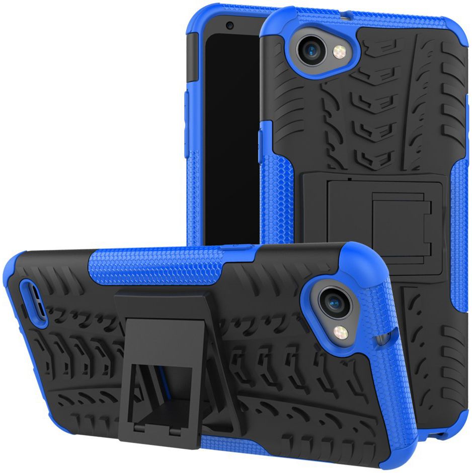 LG Q6 Hybride Hoesje met Standaard Blauw afbeelding 1