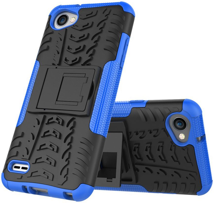 LG Q6 Hybride Hoesje met Standaard Blauw afbeelding 2