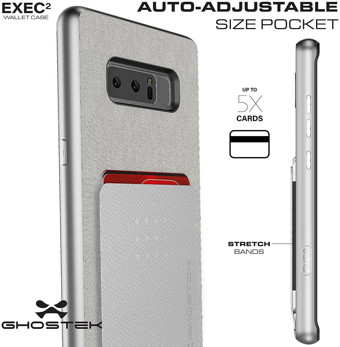 Ghostek Exec 2 Portemonnee Hoesje Samsung Galaxy Note 8 Zwart afbeelding 4