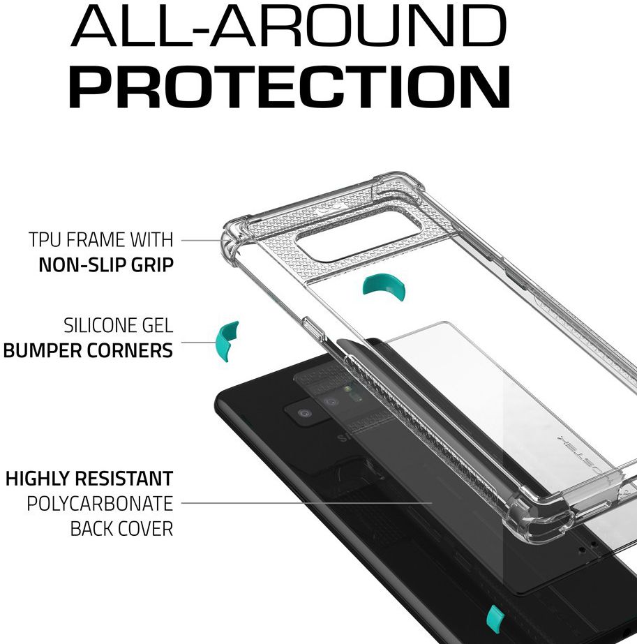 Ghostek Covert 2 Transparant Hoesje Samsung Galaxy Note 8 Blauw afbeelding 2