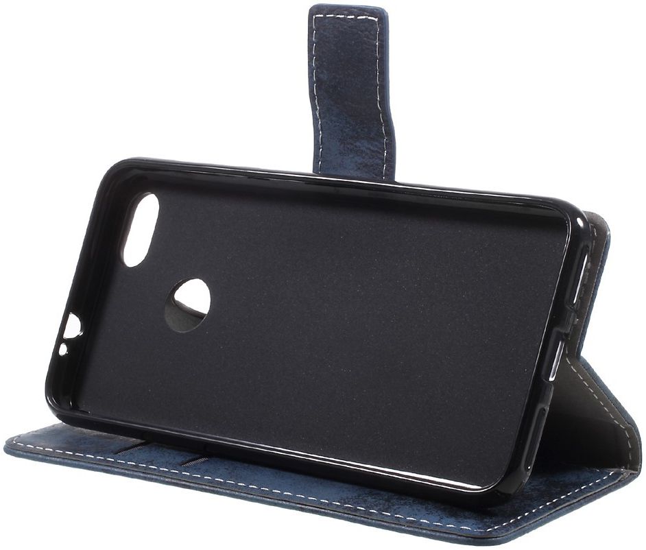 Vintage Huawei Y6 Pro (2017) Portemonnee Hoesje Blauw afbeelding 6