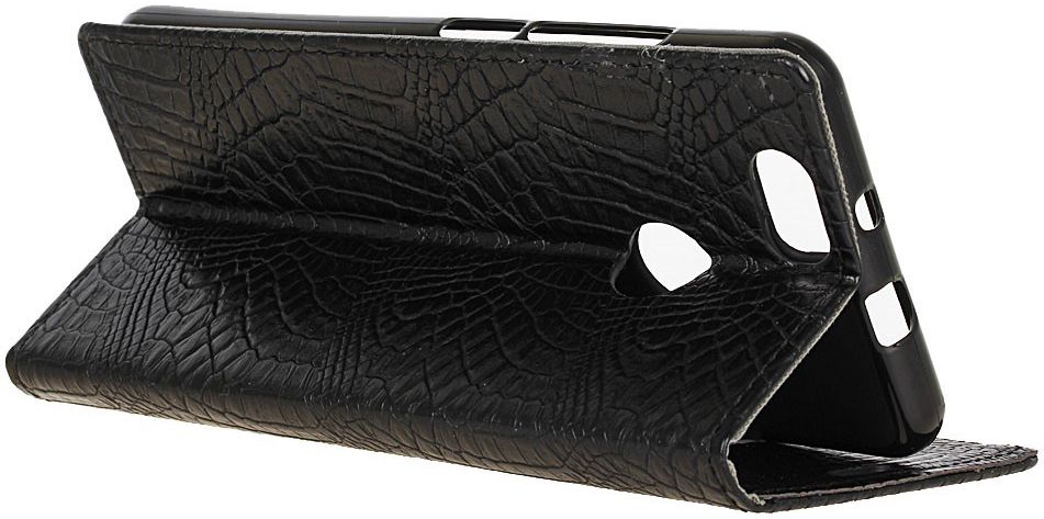 Huawei Y6 Pro (2017) Krokodil Portemonnee Hoesje Zwart afbeelding 3
