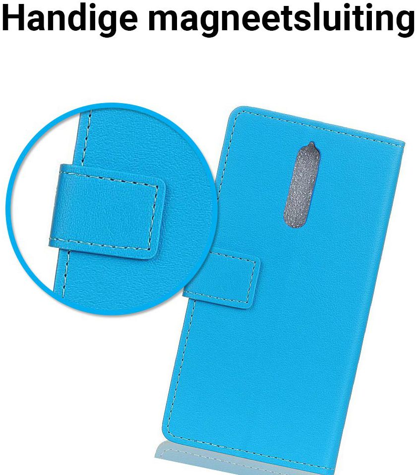 Nokia 8 Portemonnee Hoesje Blauw afbeelding 4