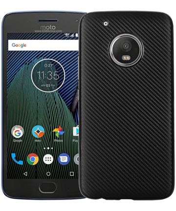 Motorola Moto G5 Carbon TPU Hoesje Zwart Hoesjes