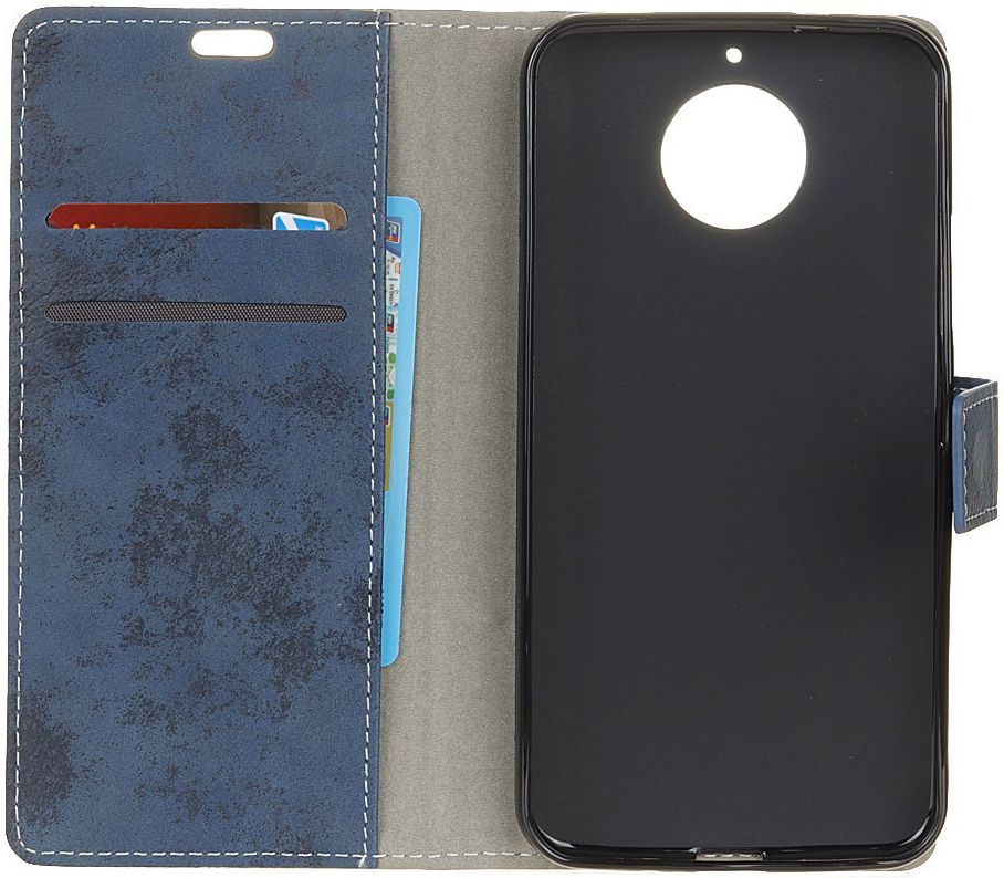 Motorola Moto G5S Plus Vintage Portemonnee Hoesje Blauw afbeelding 2
