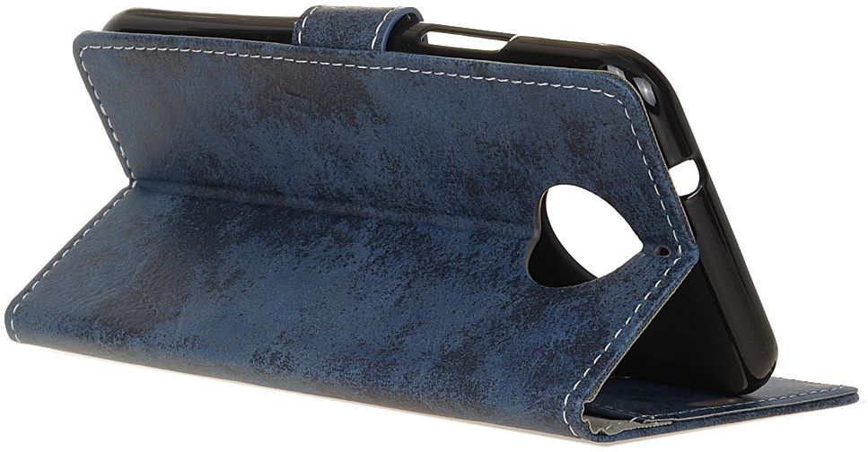 Motorola Moto G5S Plus Vintage Portemonnee Hoesje Blauw afbeelding 3