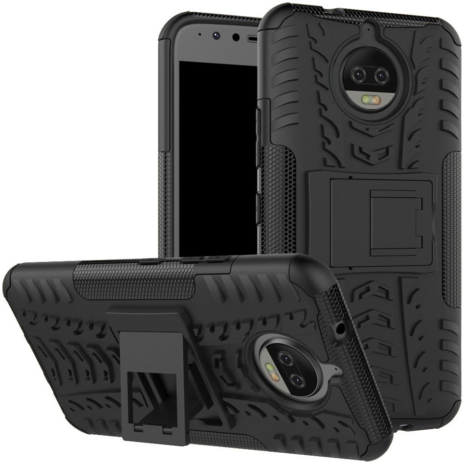 Motorola Moto G5S Plus Robuust Hybride Hoesje Zwart afbeelding 1