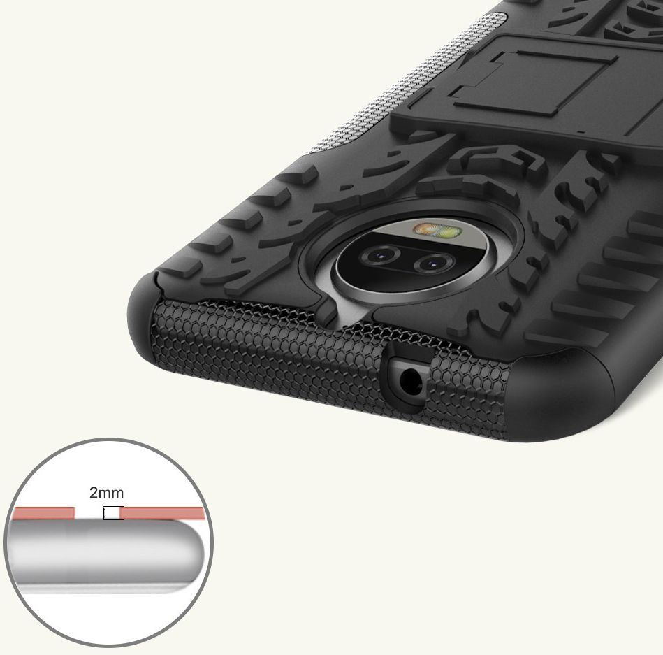 Motorola Moto G5S Plus Robuust Hybride Hoesje Zwart afbeelding 10