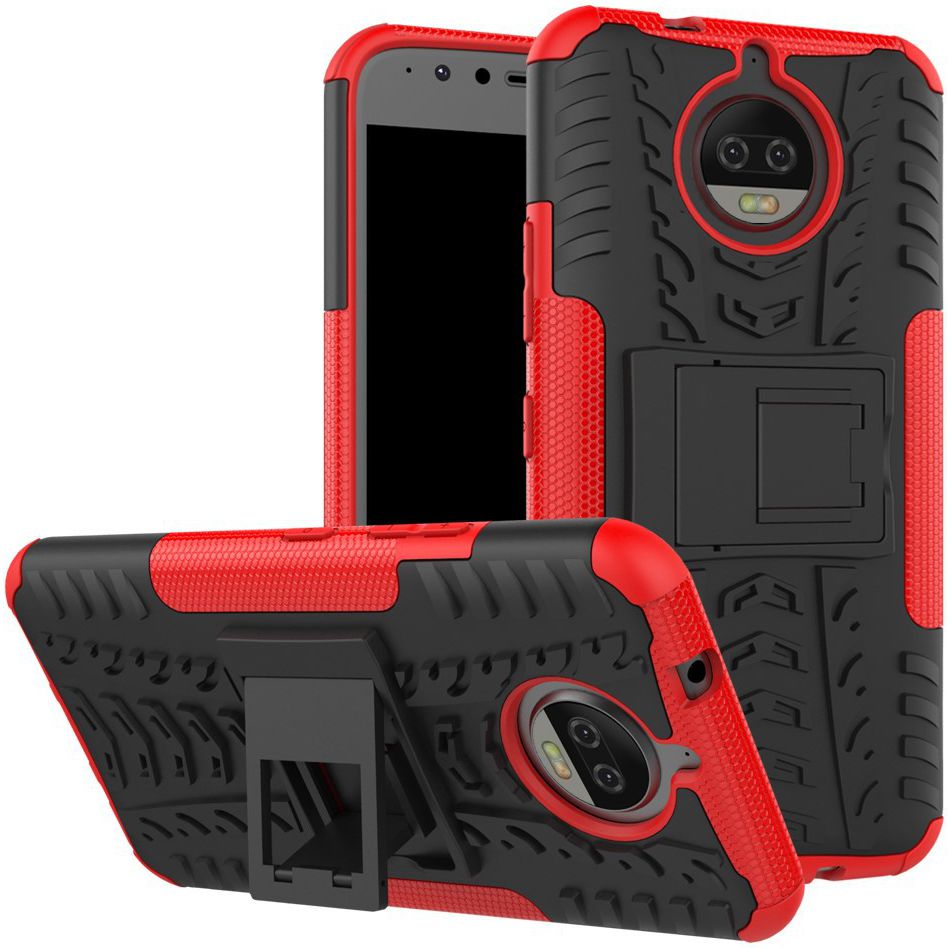 Motorola Moto G5S Plus Robuust Hybride Hoesje Rood afbeelding 1