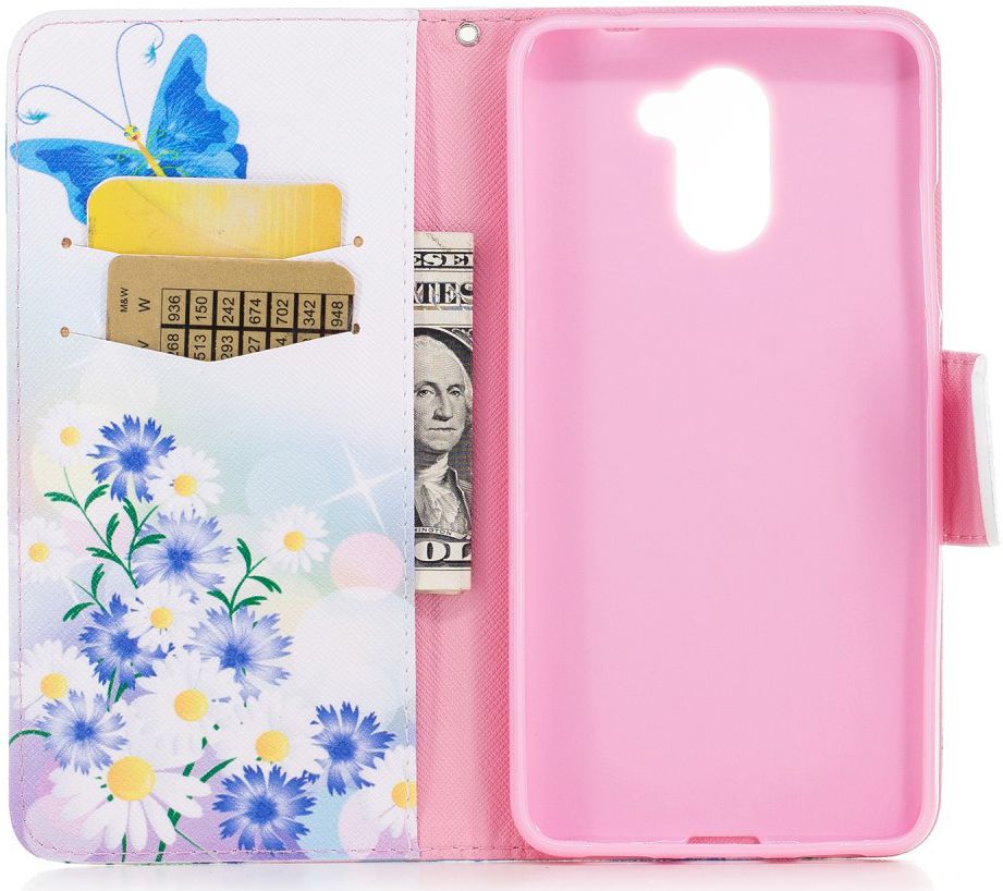 Huawei Y7 (2019) Portemonnee Hoesje met Vlinder Opdruk afbeelding 2
