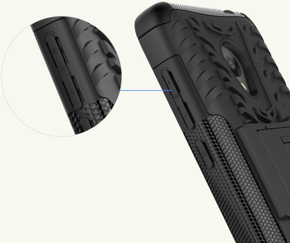 Alcatel U5 4G Hybride Kickstand Hoesje Zwart afbeelding 11