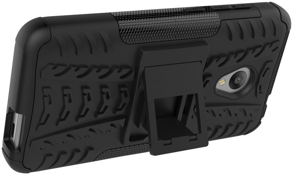 Alcatel U5 4G Hybride Kickstand Hoesje Zwart afbeelding 2