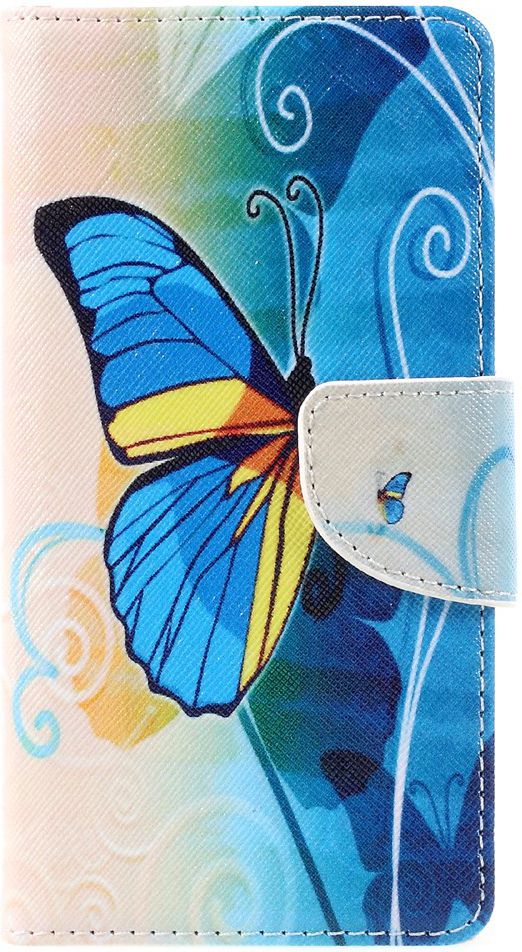 Wiko U Feel Lite Portemonnee Hoesje met Print Vlinder afbeelding 1