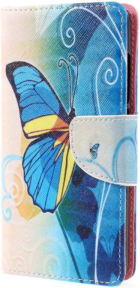 Wiko U Feel Lite Portemonnee Hoesje met Print Vlinder afbeelding 3