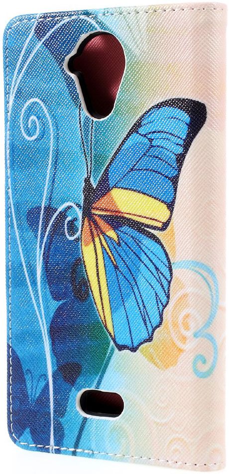 Wiko U Feel Lite Portemonnee Hoesje met Print Vlinder afbeelding 4