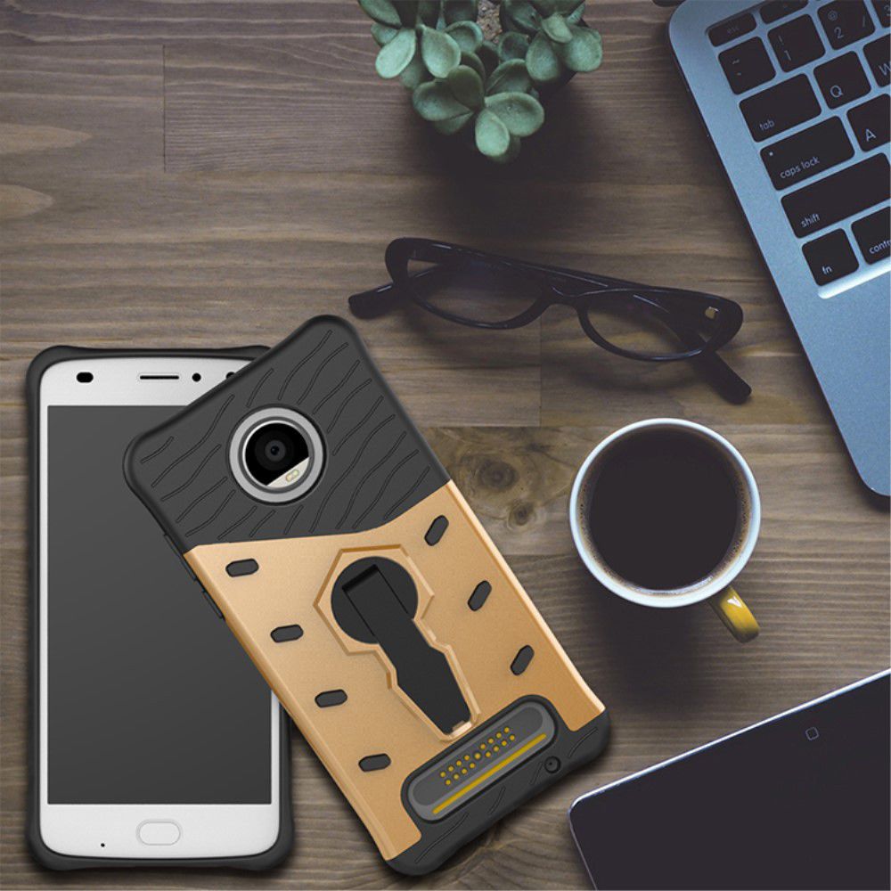 Motorola Moto Z2 Play Hybride Hoesje met Standaard Goud afbeelding 10