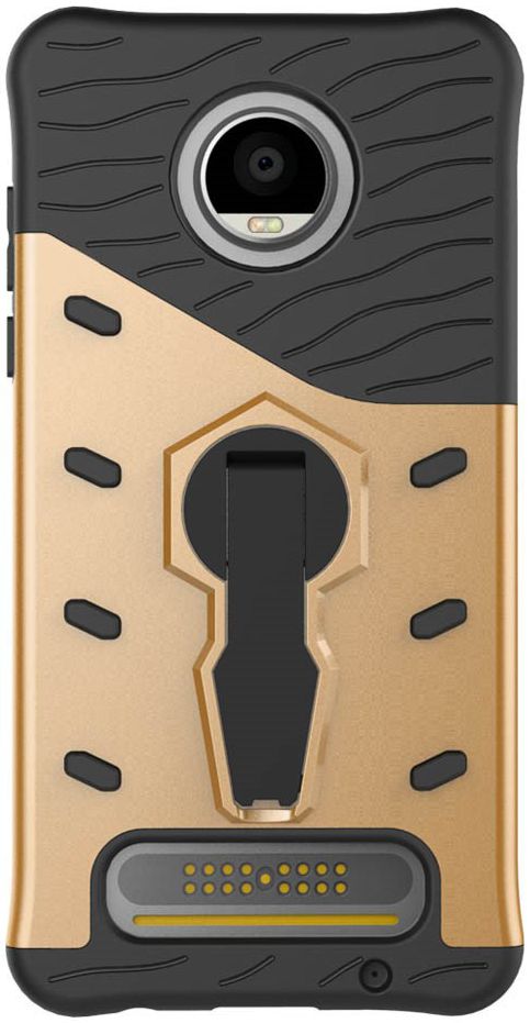 Motorola Moto Z2 Play Hybride Hoesje met Standaard Goud afbeelding 8