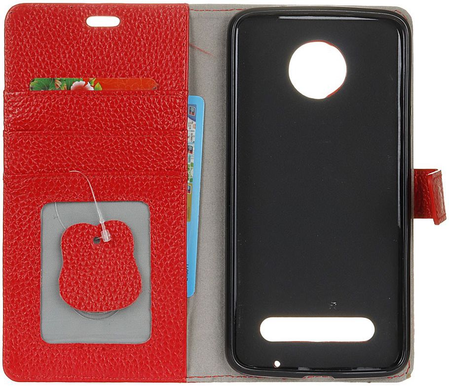 Echt Leren Motorola Moto Z2 Play Hoesje Rood afbeelding 3