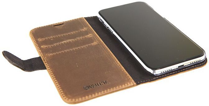 Valenta Luxe Apple iPhone X Hoesje Leer Bookcase Vintage Bruin afbeelding 6