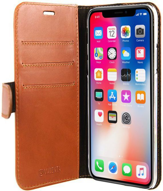 Valenta Luxe Apple iPhone X Hoesje Leer Bookcase Bruin afbeelding 7