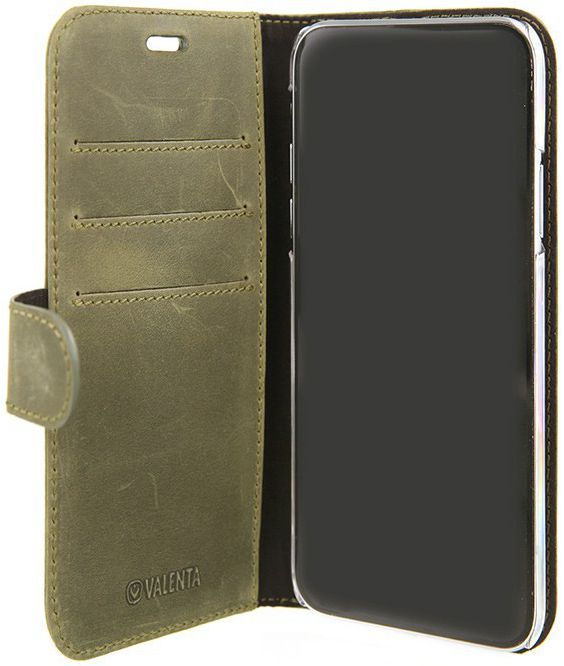 Valenta Luxe Apple iPhone X Hoesje Leer Bookcase Vintage Groen afbeelding 8