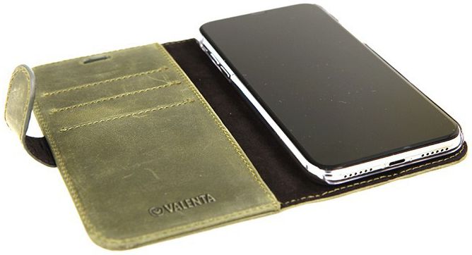 Valenta Luxe Apple iPhone X Hoesje Leer Bookcase Vintage Groen afbeelding 6