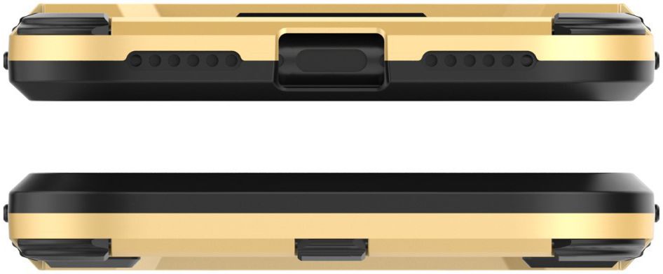 Hybride Apple iPhone X Hoesje met Standaard Goud afbeelding 5